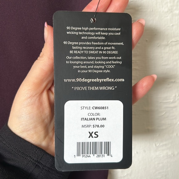 90 Degree by Reflex Purple Performance Capri Legging - Picture 6 of 11